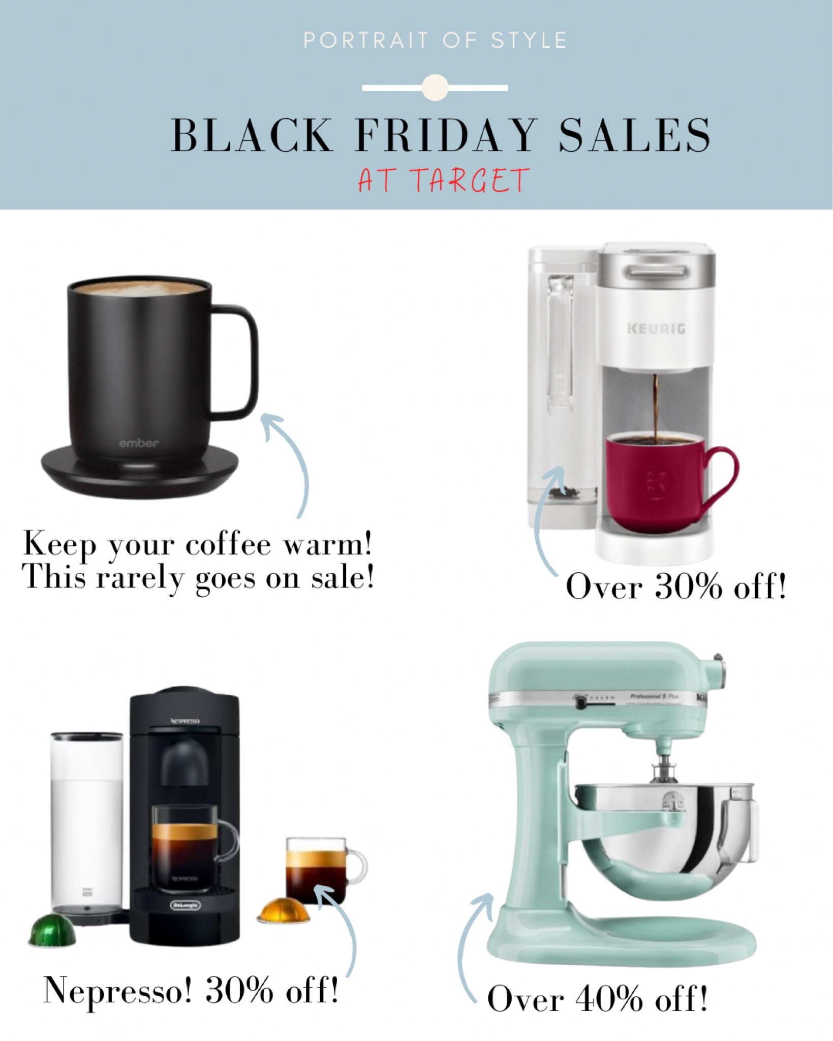Target Black Friday Sales!

#target #blackfriday #blackfridaydeals #targetblackfriday #nepresso #ember #kitchenaid #keurig

#LTKHoliday #LTKCyberweek #LTKGiftGuide