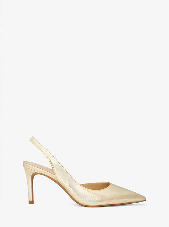 Alina Flex Metallic Snake Embossed Leather Pump | Michael Kors CA