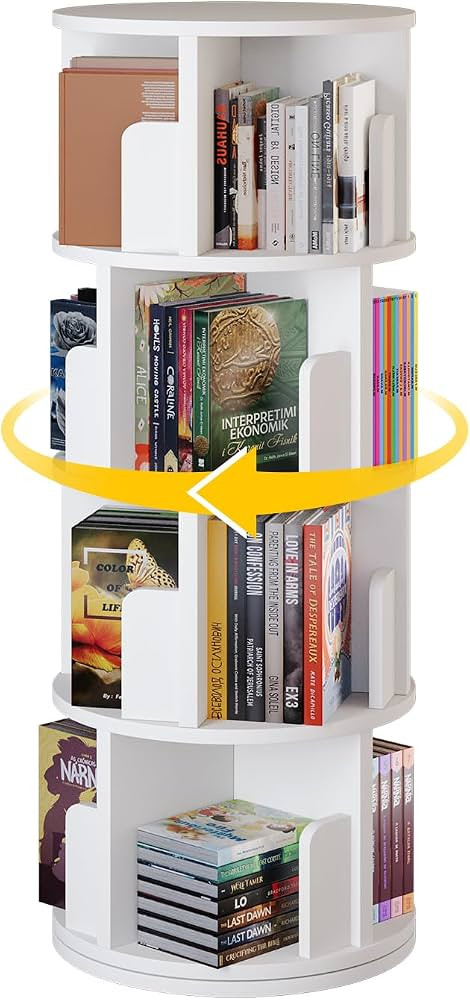 oneinmil Rotating Bookshelf, 360° Rotating Bookcase for Small Space, Corner Bookcase for Bedroom... | Amazon (US)
