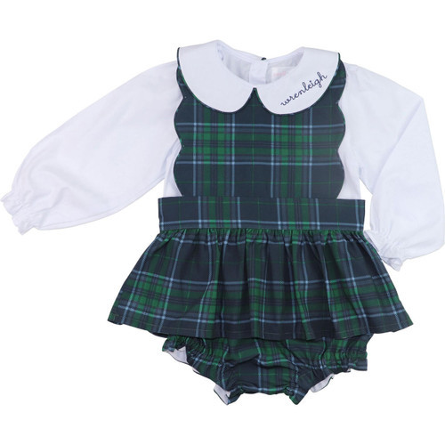 Green And Navy Plaid Diaper Set | Cecil and Lou
