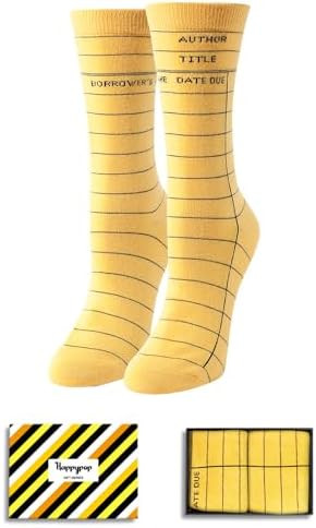 HAPPYPOP Funny Socks for Teens - Library Card Gifts for Women Men, Crazy Novelty Socks | Amazon (US)
