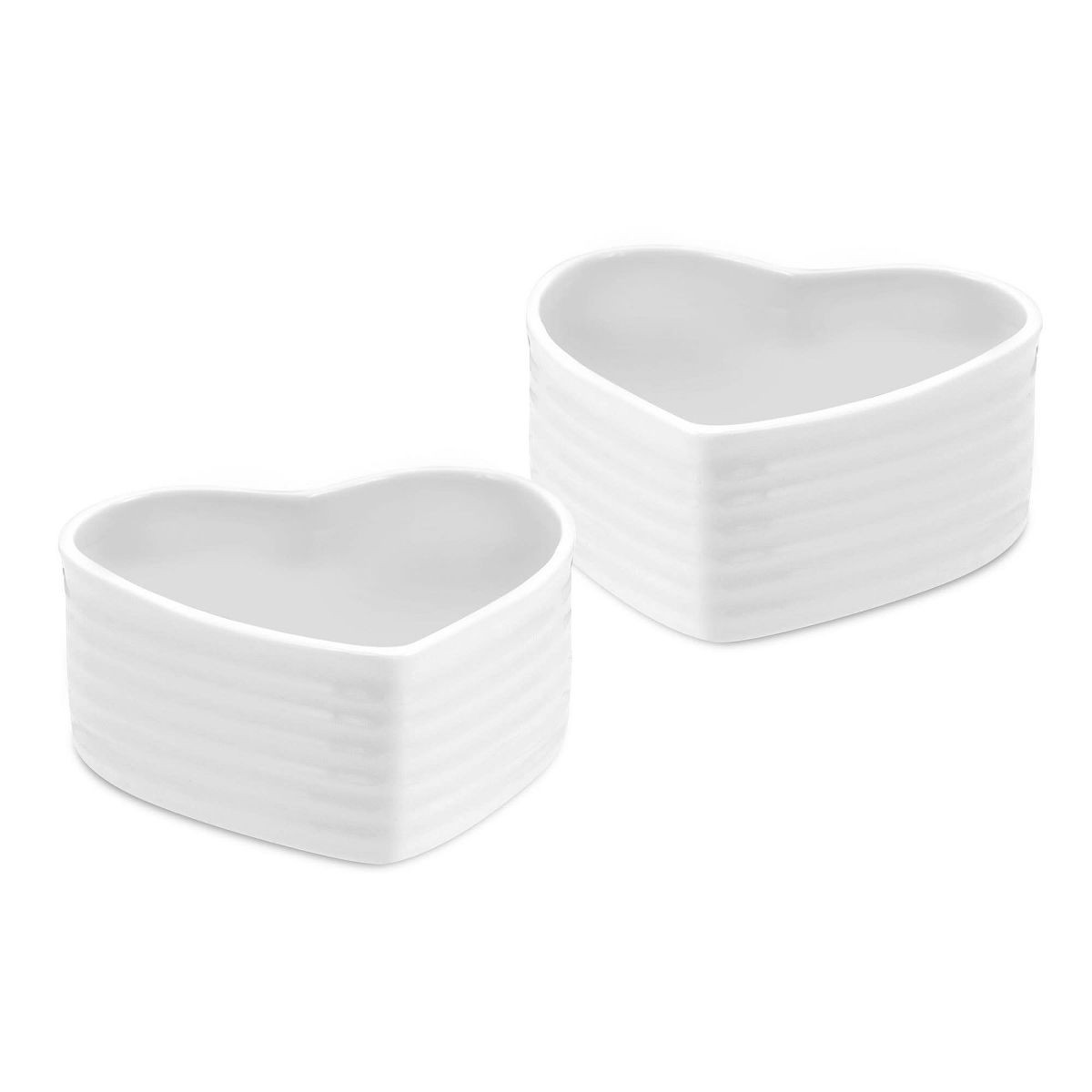 Portmeirion Sophie Conran Heart Ramekins Set of 2 \u2013 4 Inch Porcelain Ramekin, Ceramic Souffl... | Target
