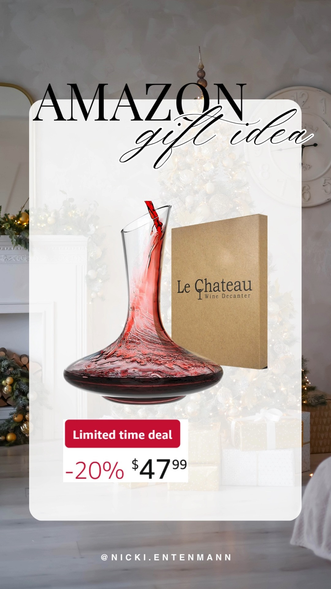 This Le Chateau large elegant crystal wine decanter with aerator brings cheerful sophistication and effortless charm to everyday pours with timeless flair. #WineDecanter #CrystalDecanter #WineAerator #ElegantDining #HomeBarEssentials #LuxuryLiving #CulinaryStyle #TableDecor #WineLovers #EntertainingMadeEasy 🍷✨🏡
 

 #LTKGiftGuide #LTKHoliday #LTKHome