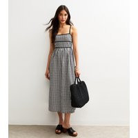 Women's Black Gingham Check Strappy Midi Dress New Look | New Look (UK)