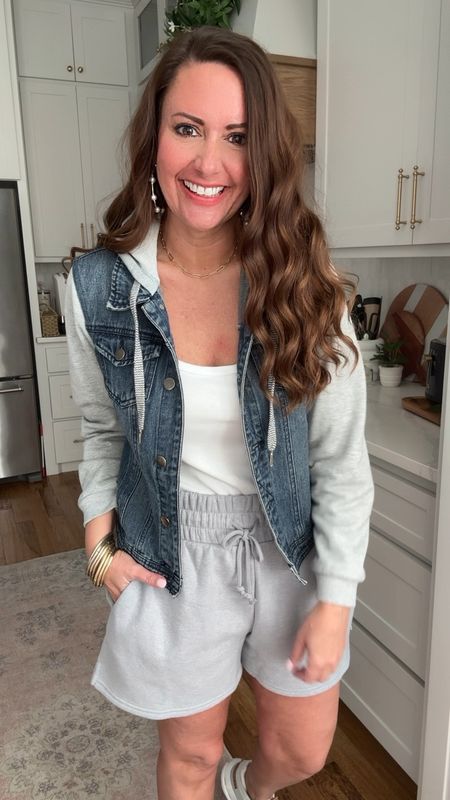 These fleece shorts are SO comfy and on sale for just $14! 
This denim jacket is an Amazon find I've worn for years! Wearing a medium. 
.


#LTKsalealert