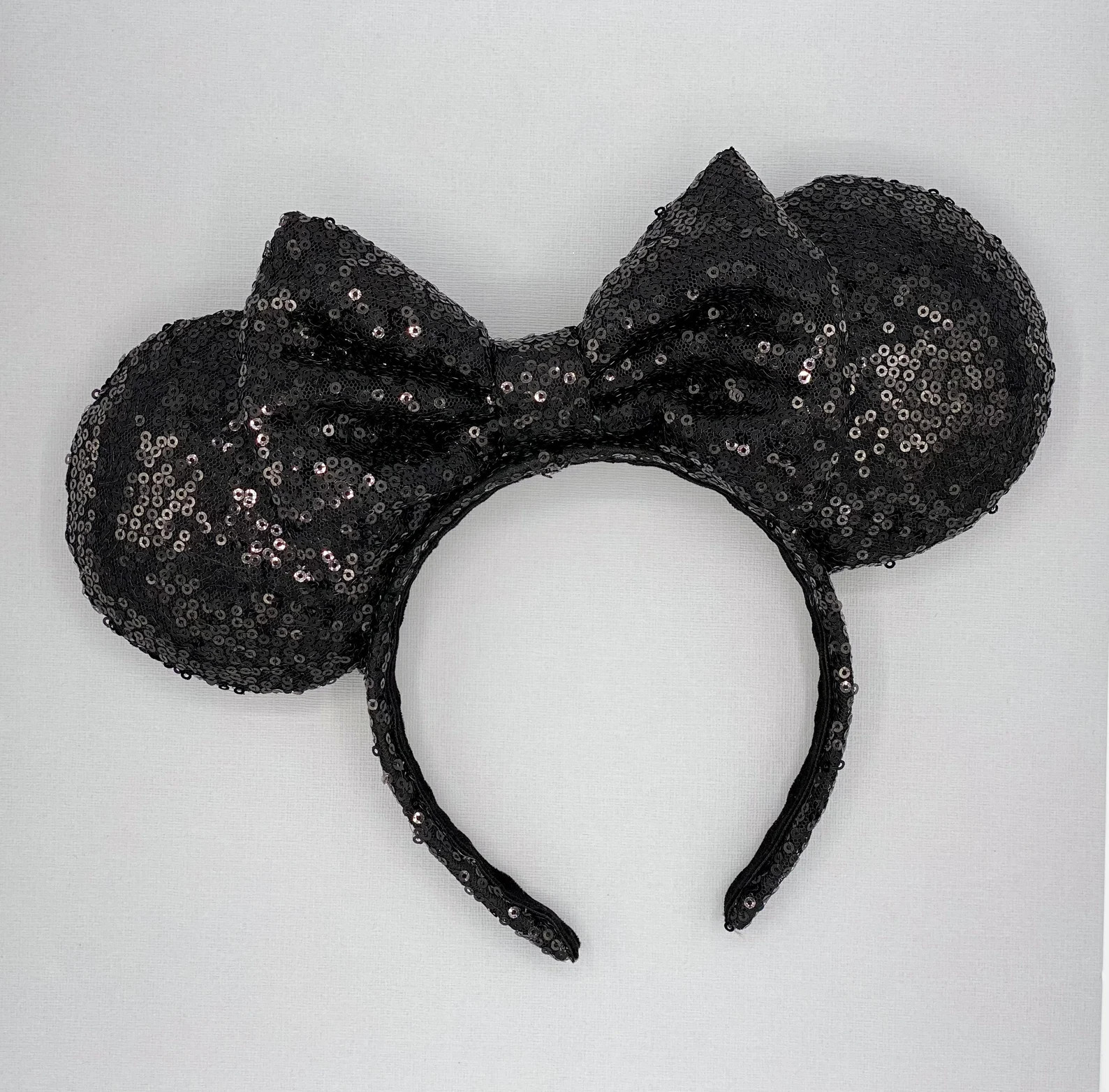 MADE TO ORDER Black Sequin Mouse Ears | Headband Mouse Ears | Minnie Ears | Black Sequin Ears | Etsy (Global)
