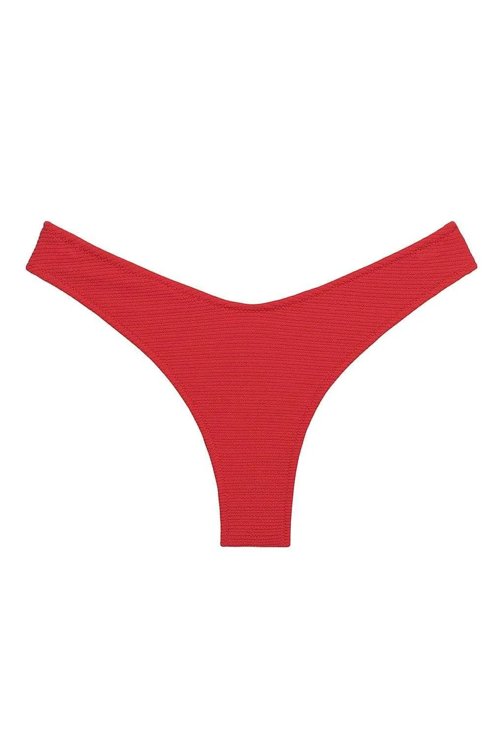 Crimson Micro Scrunch Lulu (Zig Zag Stitch) Bikini Bottom | Montce