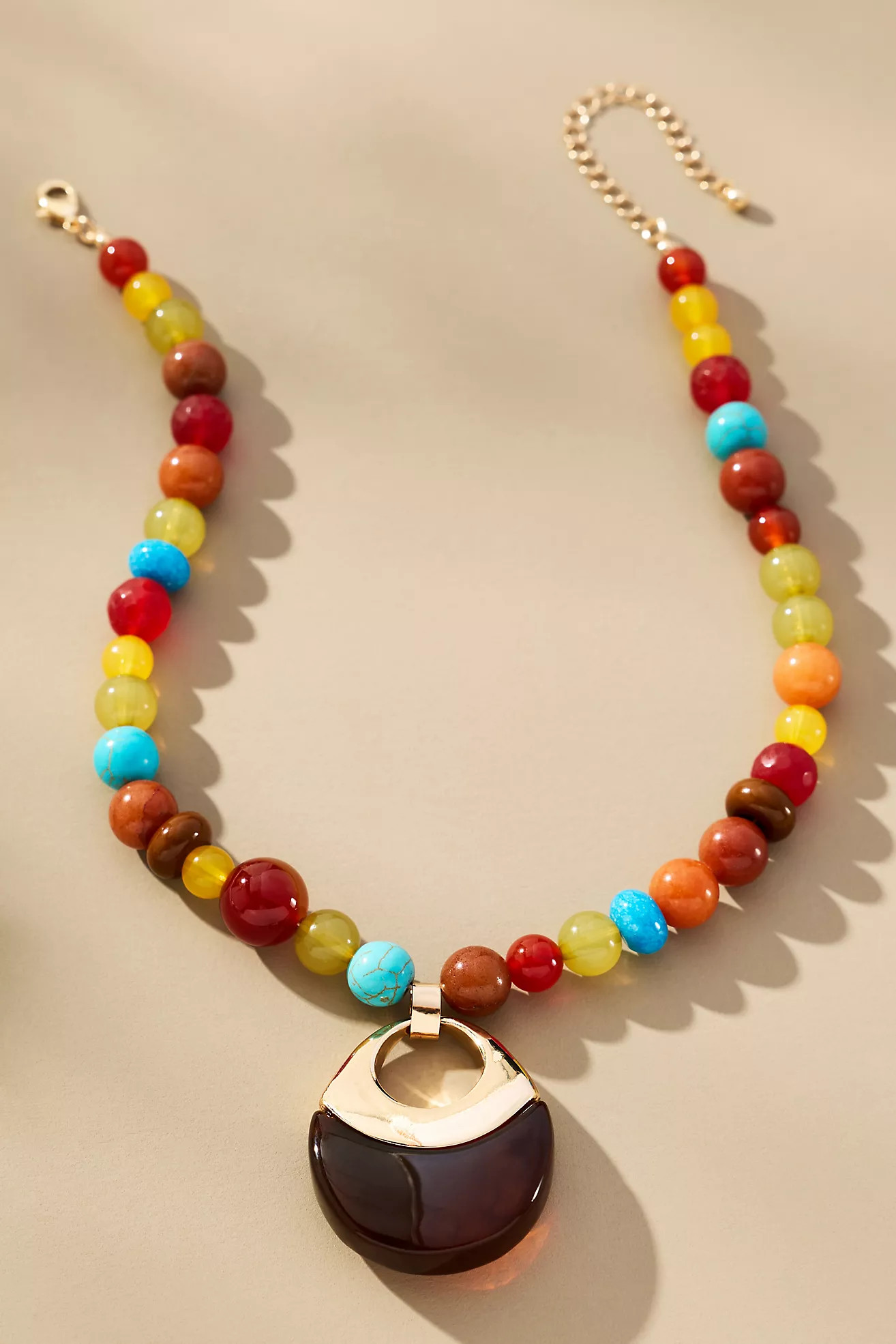 Beaded Resin Pendant Necklace | Anthropologie (US)