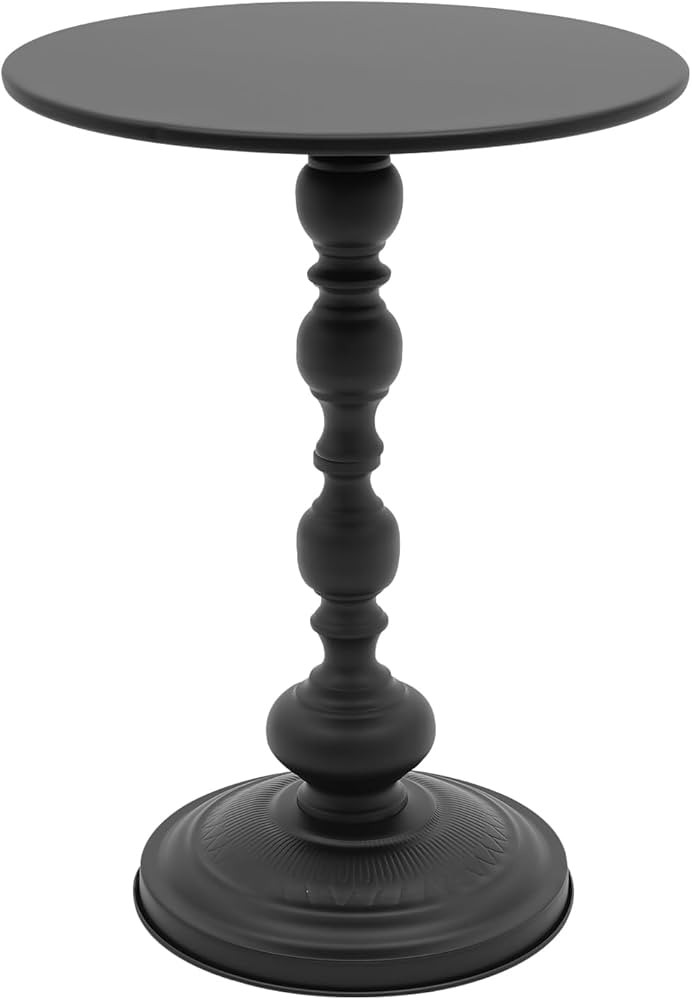 Eapmic Small Round Side Table - Retro Metal Pedestal End Table for Living Room, Bedroom, Sofa & S... | Amazon (US)