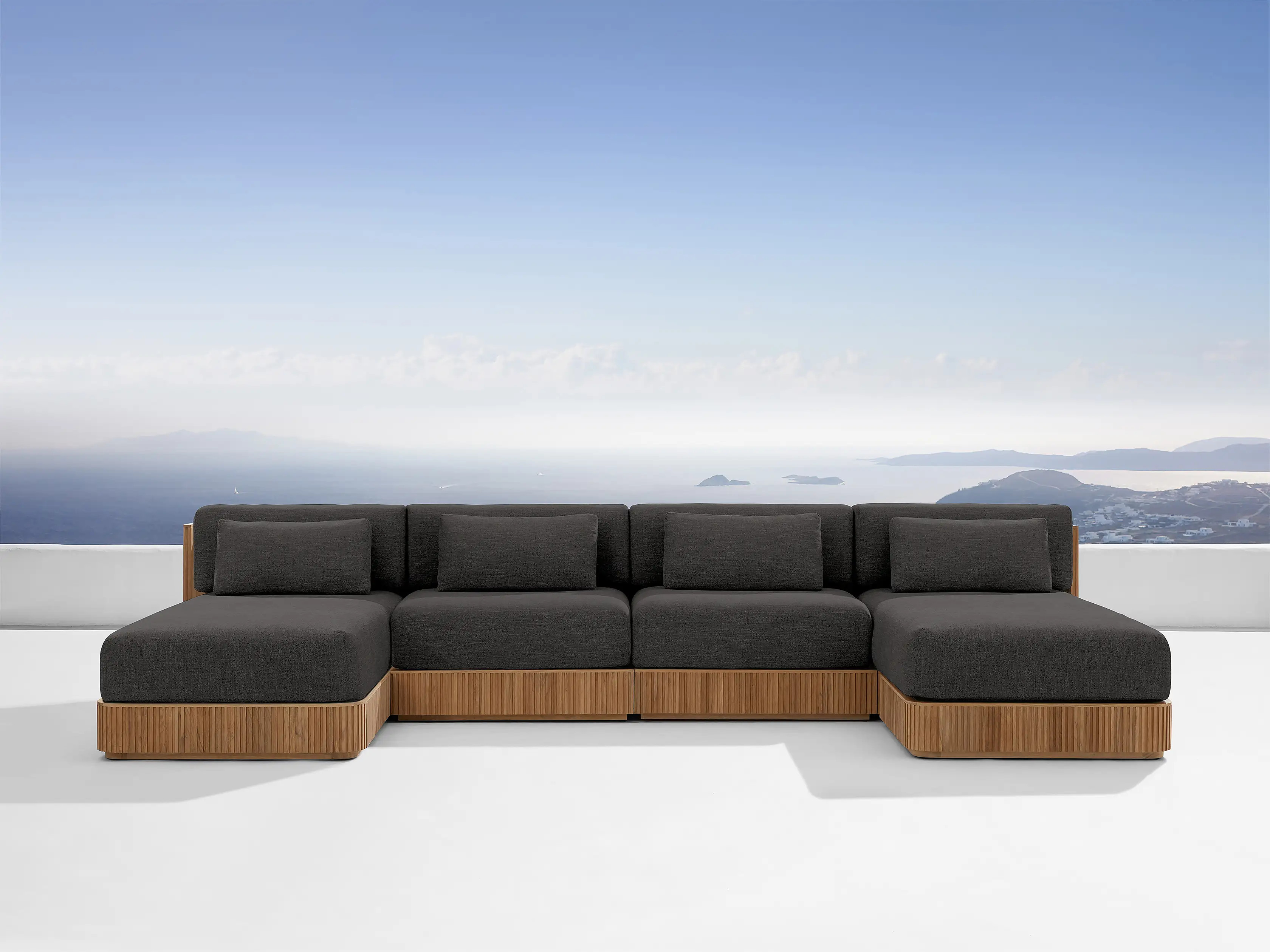 Beaumont Outdoor Four-Piece Double Chaise Sectional | Arhaus