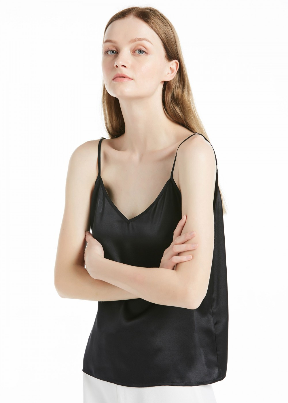 V Neck Front and Back Silk Camisole | LilySilk