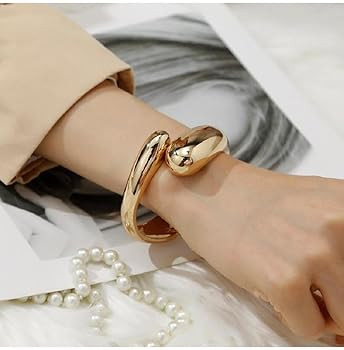 Gold Bracelets for Women Non Tarnish Trendy 2024 Gold Bangle Bracelets Chunky Cuff Bracelet Open ... | Amazon (CA)