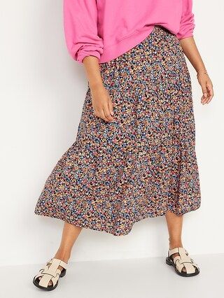 Tiered Floral-Print Maxi Skirt for Women | Old Navy (US)