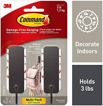 Command Medium Decorative Wall Hooks, Damage Free Hanging Wall Hooks with Adhesive Strips, No Too... | Amazon (US)
