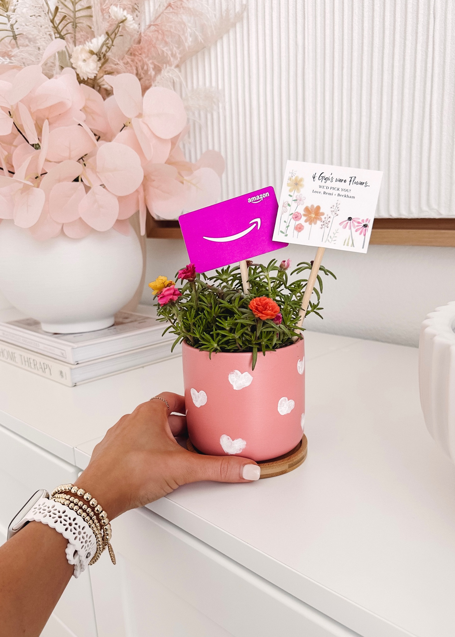 KIDS DIY FINGERPRINT HEART POT 🤍 for grandma! 

#LTKSaleAlert #LTKKids #LTKFamily