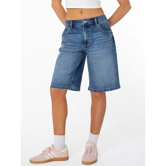 Celebrity Pink Women's and Women's Plus Relaxed Denim Jorts, Sizes XS-XXXL | Walmart (US)
