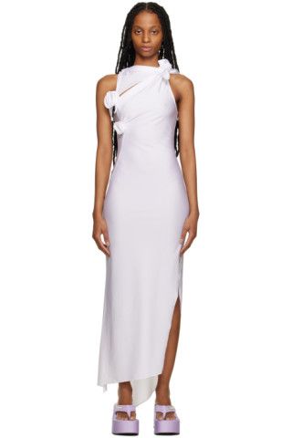 White Flower Midi Dress | SSENSE