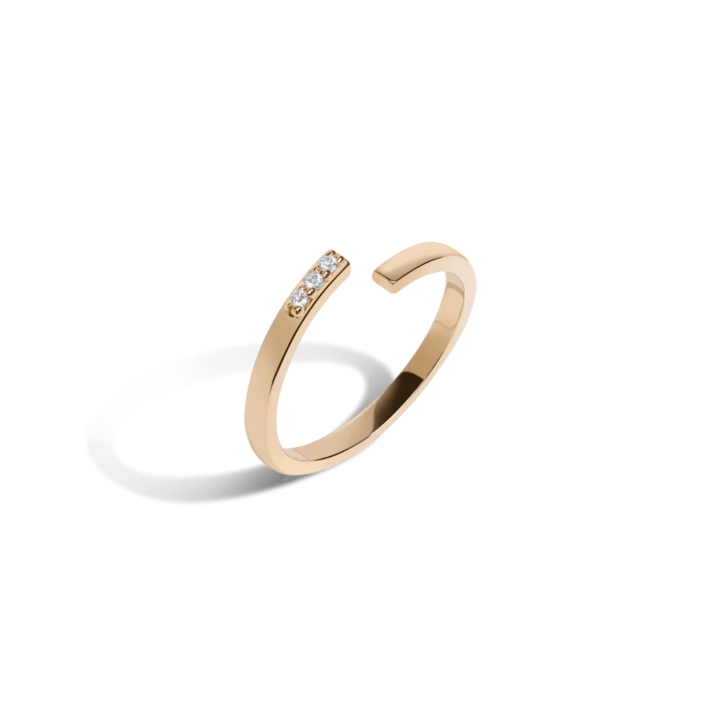 Mini Wraparound Ring with White Diamonds | AUrate New York