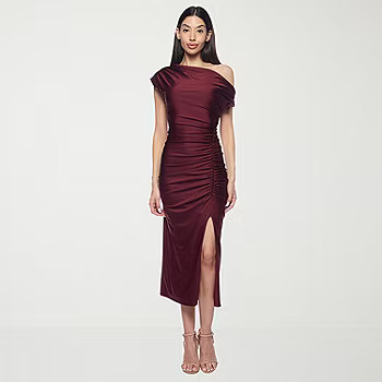 new!Premier Amour One Shoulder Womens Short Sleeve Midi Sheath Dress | JCPenney