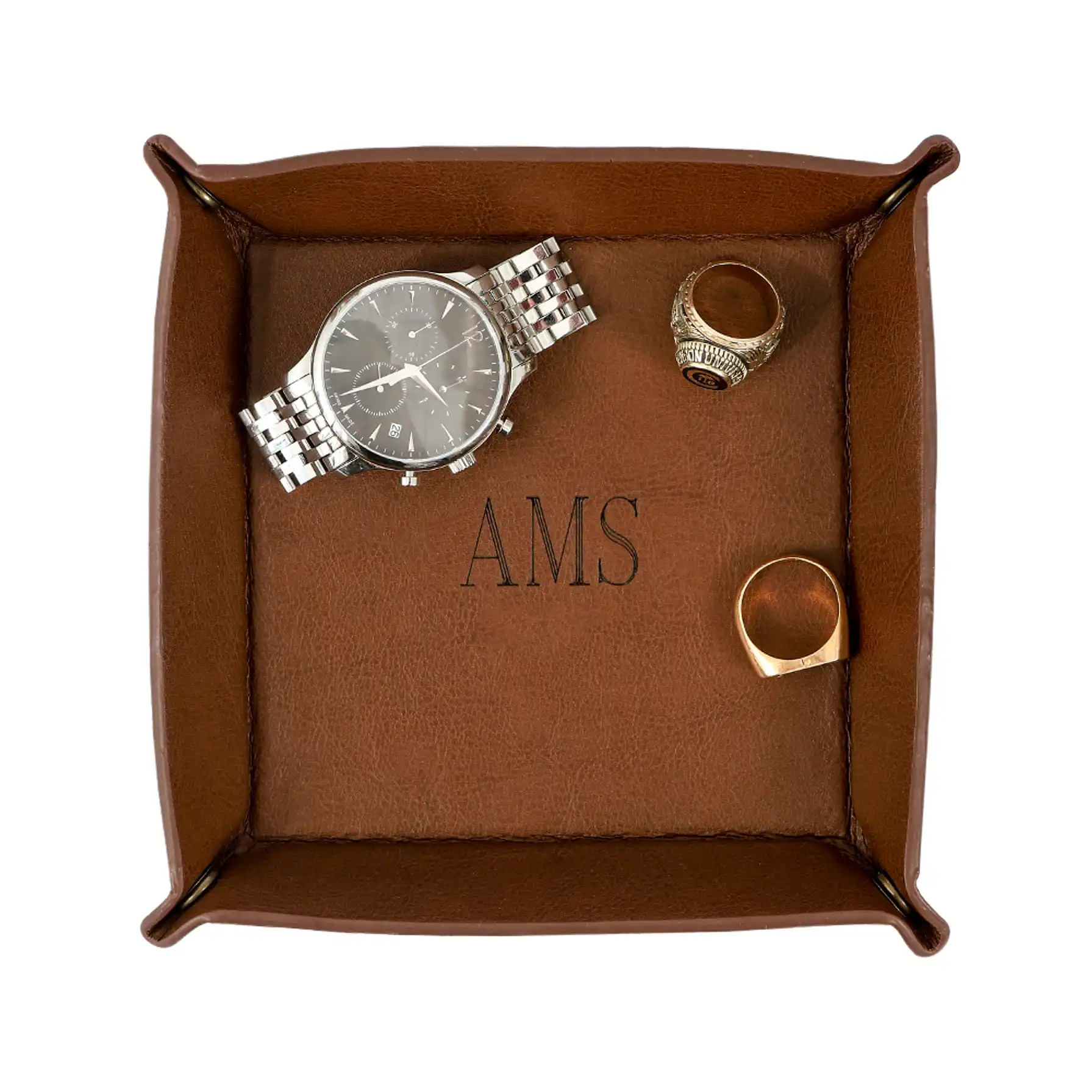 Personalized Leather Valet Tray | Marleylilly