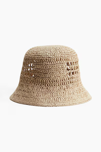H & M - Straw Bucket Hat - Beige | H&M (US + CA)