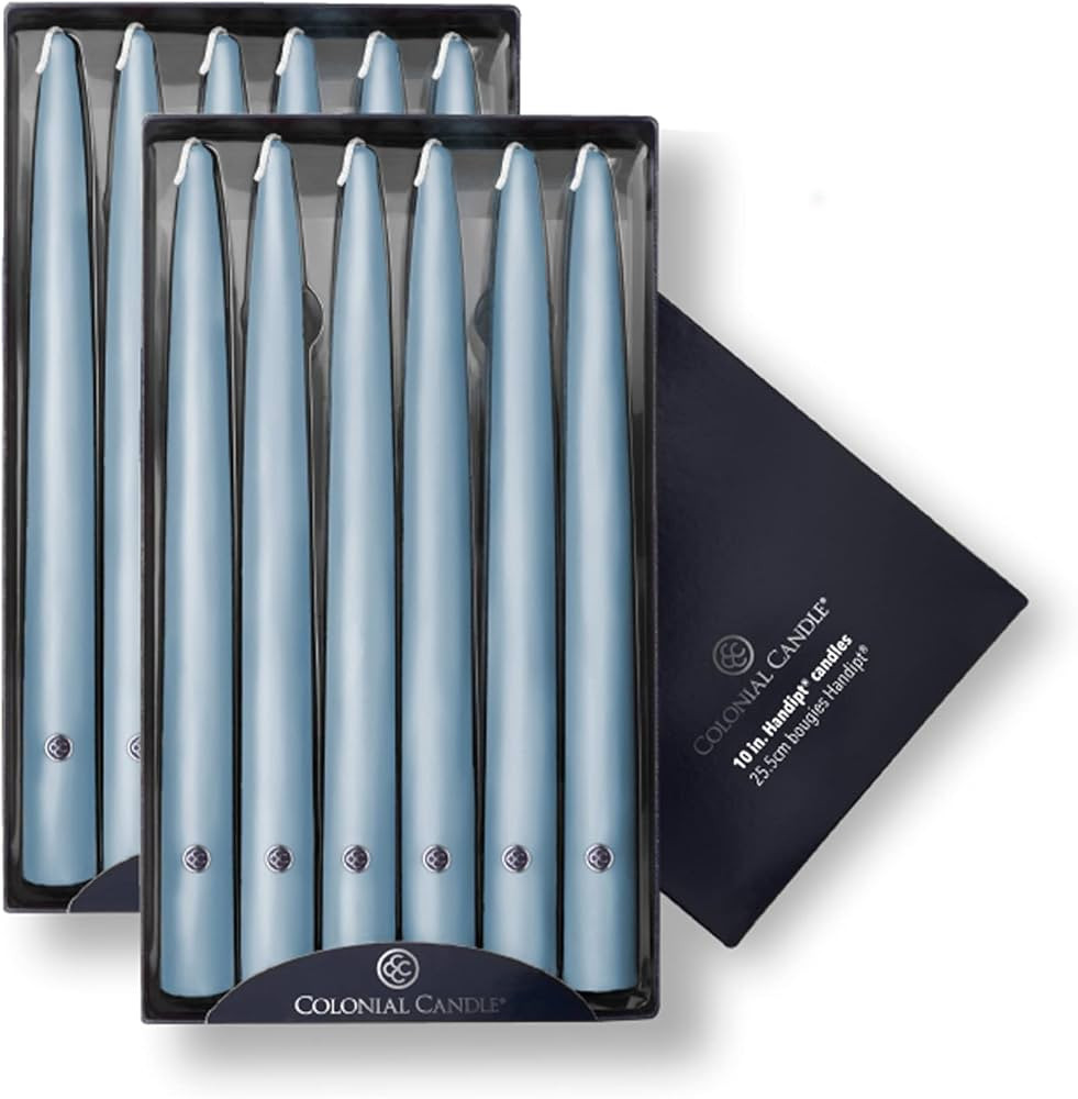 Amazon.com: Colonial Candle Unscented Taper Candle, Handipt Collection, Ivory, 10 In, Pack of 12 ... | Amazon (US)