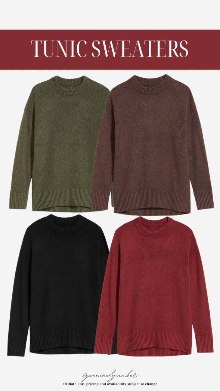 Women’s tunic sweaters from Old Navy, variety of colors available! 

#LTKStyleTip #LTKFindsUnder50 #LTKPlusSize