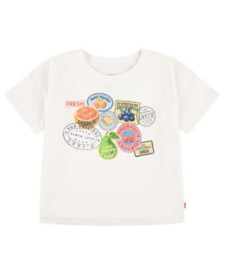 Levi's Girls' 7-16 Fruit Stickers Short-Sleeve T-Shirt - White | Macy's