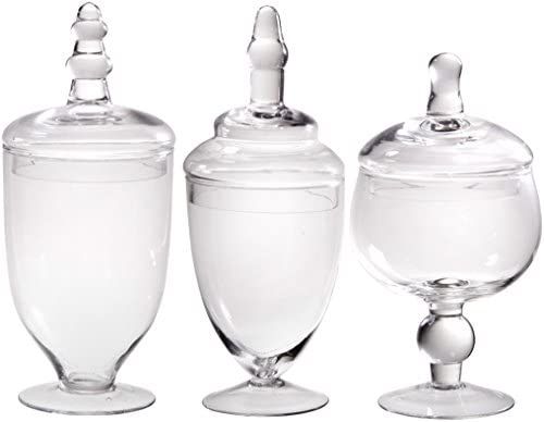 Candy Jars Clear Glass Apothecary Bowls - Set of 3 - Wedding Candy Buffet Containers (Small, Clea... | Amazon (US)