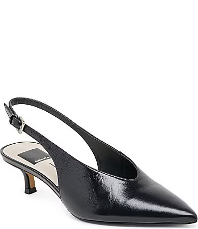 Dolce Vita Alenna Leather Kitten Heel Slingback Pumps - 6 | Dillard's