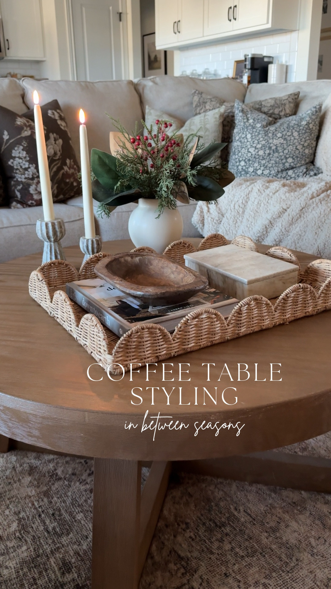 In between seasons over here 😅 Taking my time transitioning from the holidays to a more year-round look, with spring just around the corner. This arrangement is the only holiday piece left—everything else is cozy, casual, and neutral.

#LTKFindsUnder50 #LTKHome