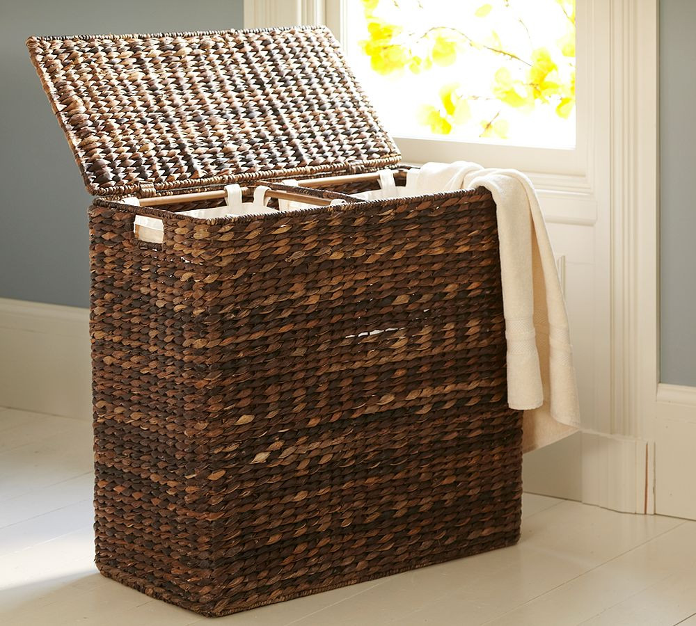 Seagrass Handcrafted Divided Hamper | Pottery Barn (US)