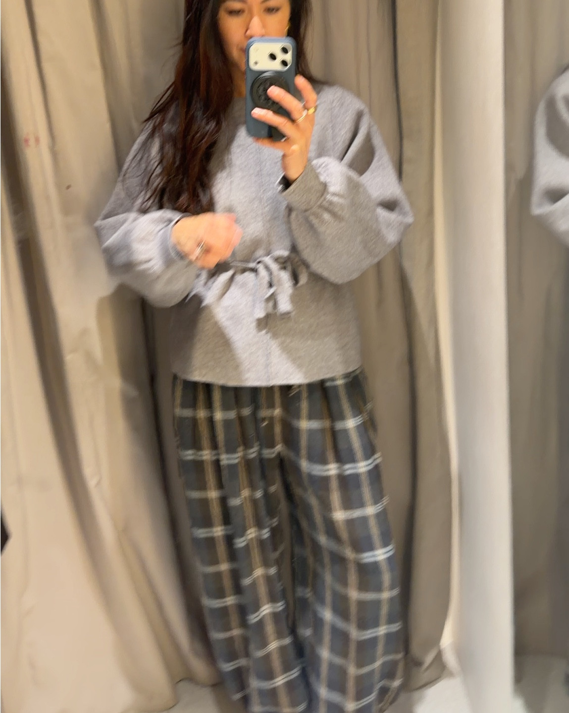 Had a little Zara try on 
Size small in check trousers
Size small in grey sweater
Size medium in leather 

#LTKFashionMonth #LTKstyletip #LTKuk