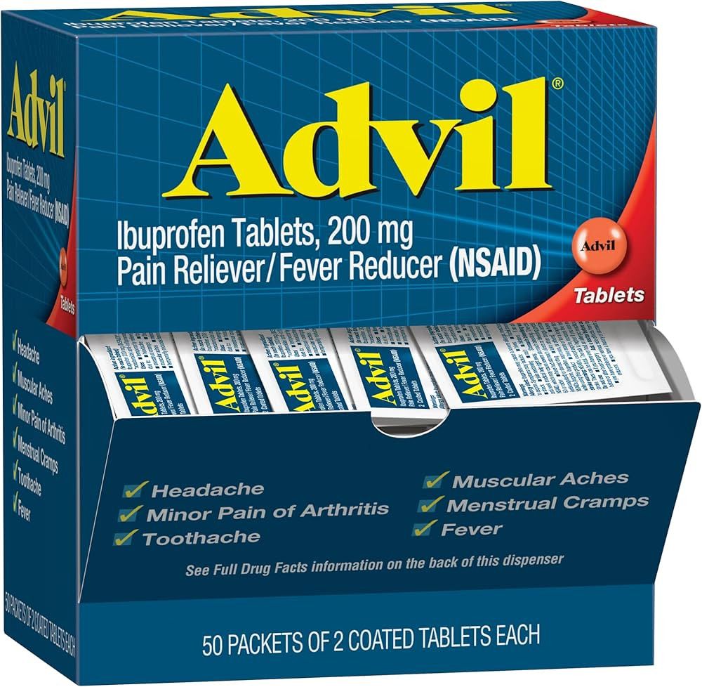 Advil Ibuprofen, 200mg, 2 Count (Pack of 50) | Amazon (US)
