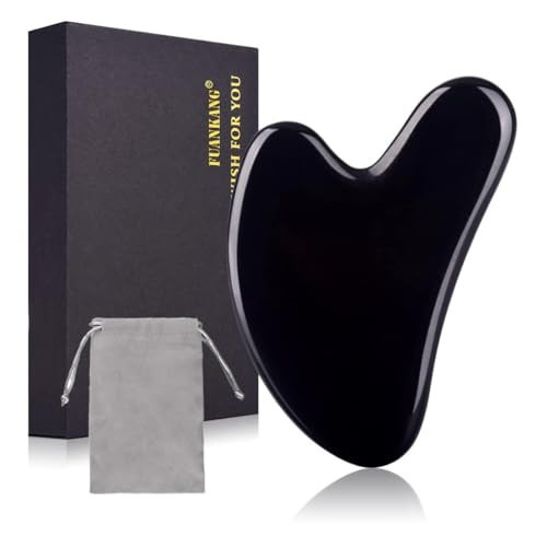 FUANKANG Gua Sha Facial Tools Black Guasha Stone for Skincare Face Body Relieve Muscle Tensions Reduce Puffiness (Black | Amazon (US)