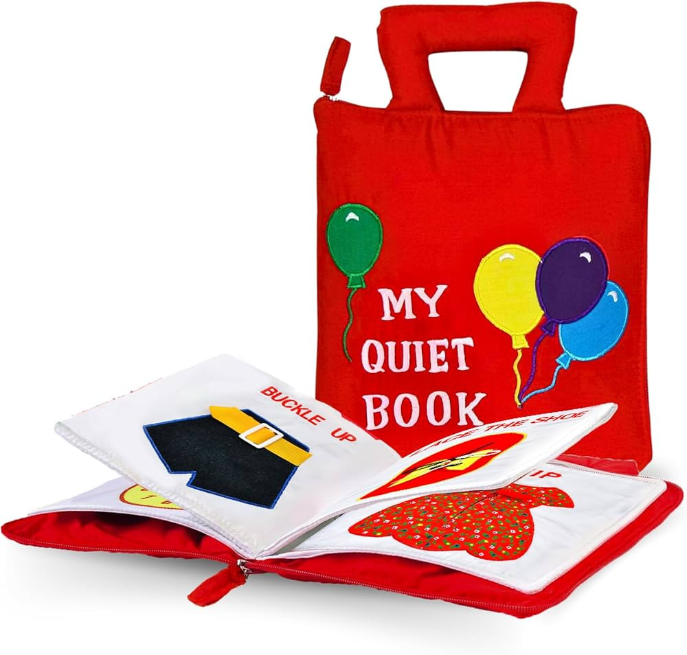 My Quiet Book by Pockets of Learning Montessori Basic Life Skills Activity Toy | Interactive Earl... | Amazon (US)