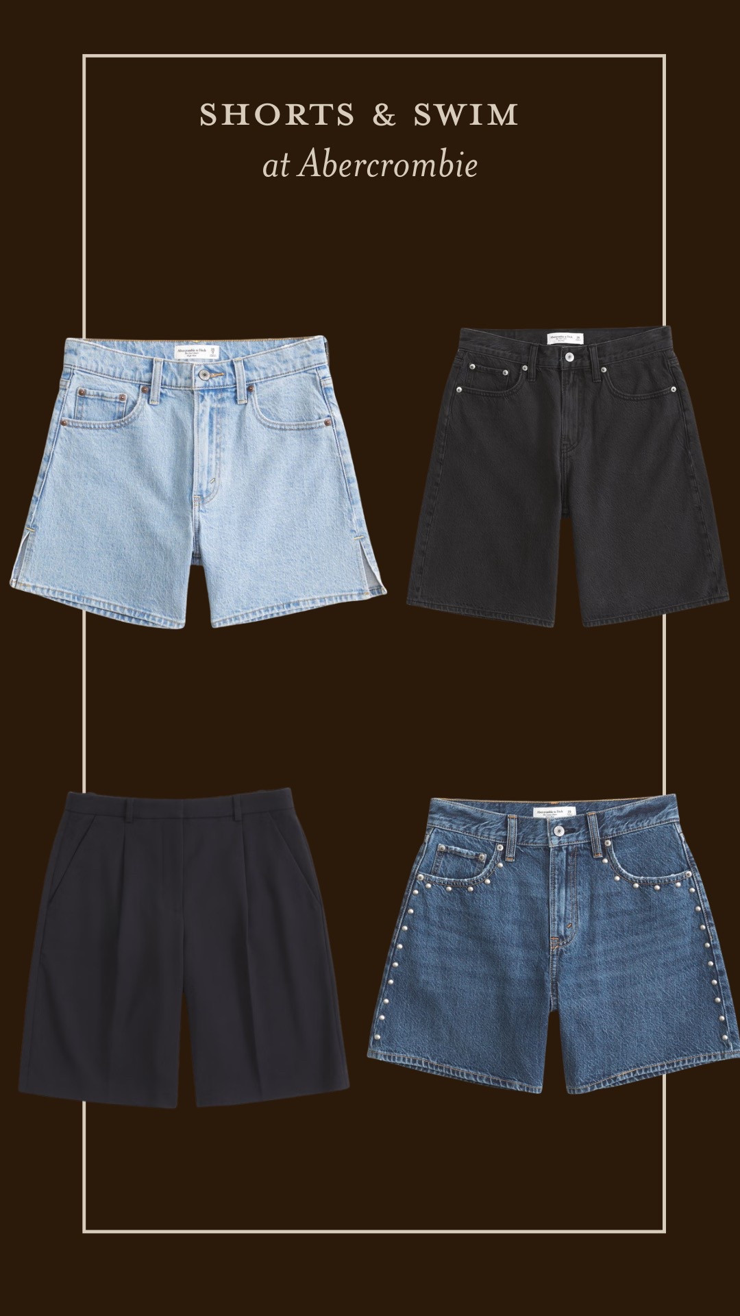 All shorts and swim are 30% off at Abercrombie right now! Use my code SHOPMYAF for an extra 15% off too 😍