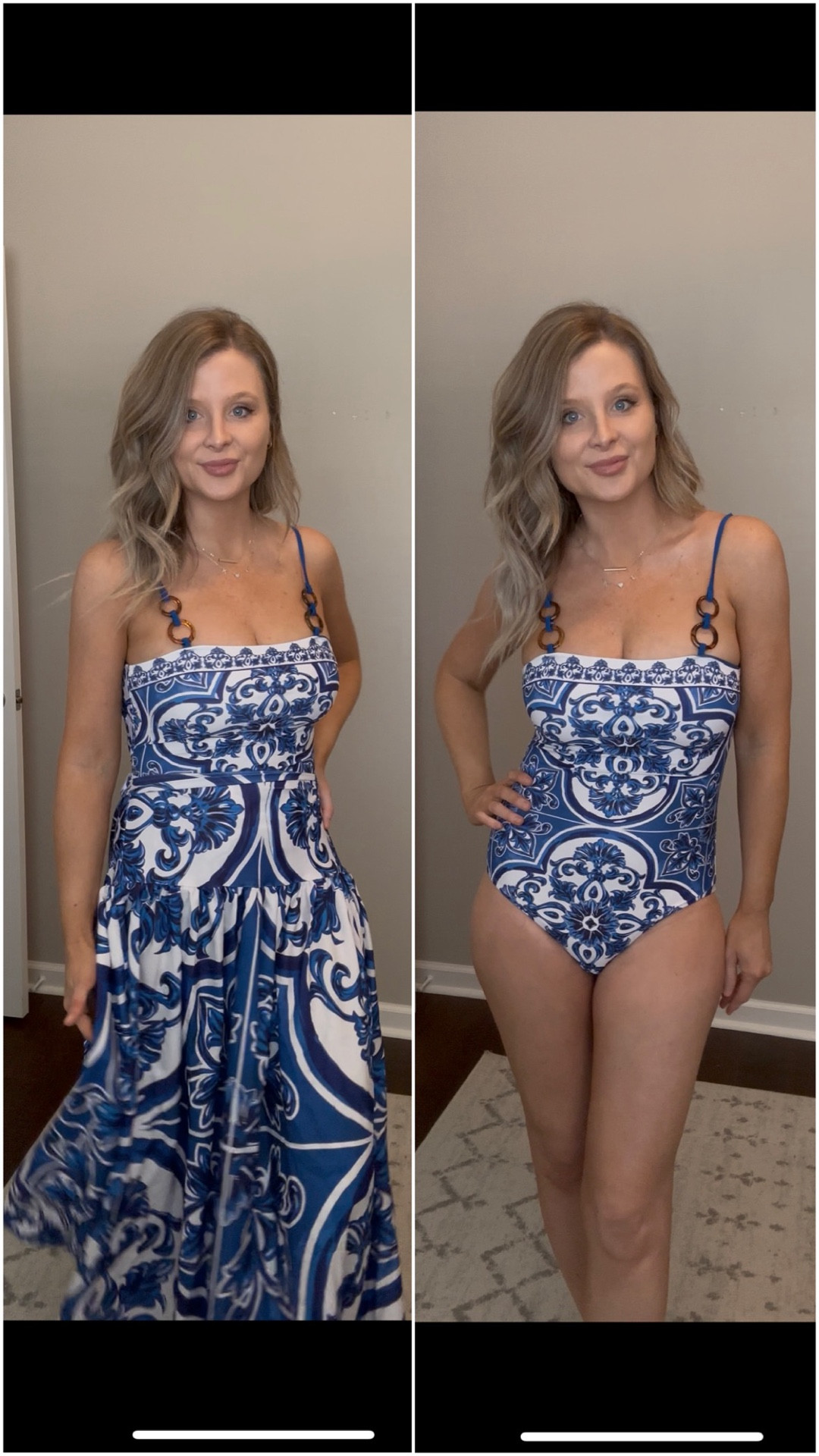 Blue & white Amazon swimsuit set with matching skirt by Flaxmaker 🤍 This is the ultimate 2-in-1 swim and resort wear look — the skirt doubles as a coverup for the pool, cruise, or vacation resort, and it’s perfect for Disney pool day, beach days, hotel pools, and tropical vacations. The fit is flattering, supportive, and so easy to wear from swimming to walking around the resort without changing.

5’5” 135lb 34DD
I am wearing a size small but definitely should have gotten a medium. 


#amazonfashion #amazonswimwear #amazonswimsuit #flaxmaker #resortwear #cruiseoutfits #cruisewear #vacationoutfits #beachoutfit #disneybeach #pooloutfit #swimwear #swimsuitset #coverup #resortstyle