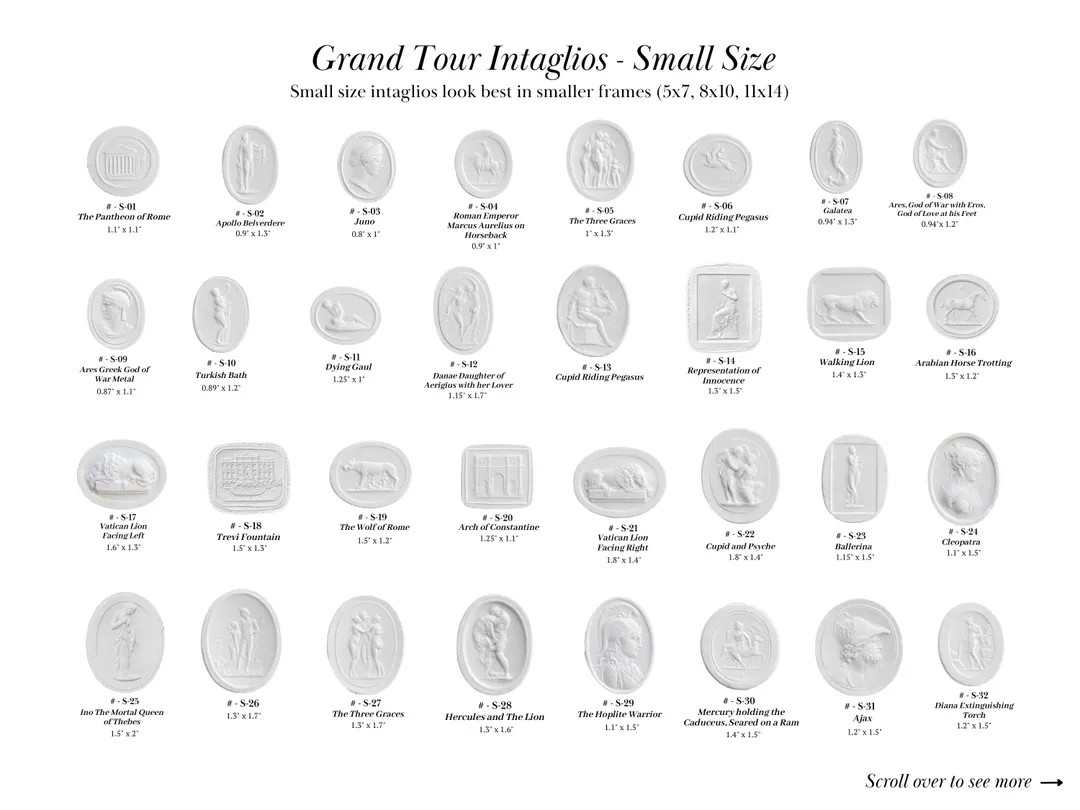 Plaster Intaglios | Small Size | Grand Tour Intaglios Gems Medallions | Small Sized | Home Decor ... | Etsy (US)