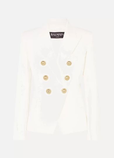 Balmain - Double-breasted Wool-twill Blazer - White | NET-A-PORTER (US)