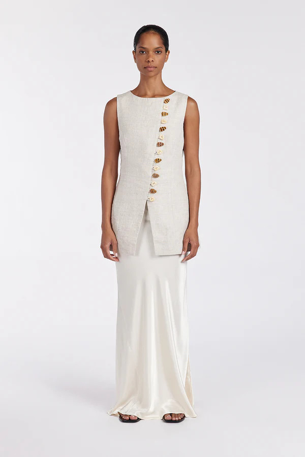 CHARLI CREAM SATIN MAXI SKIRT | DISSH