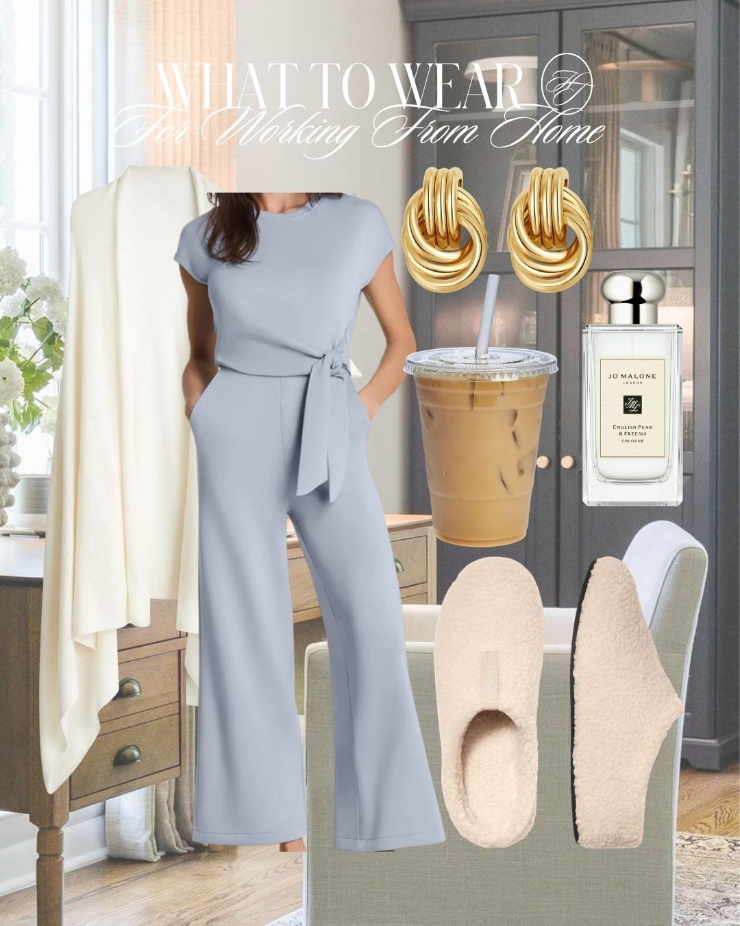 WFH but make it cute (and comfy) 🤍

Outfit formula:
Soft matching set or jumpsuit + cozy slides + simple gold jewelry + everyday fragrance

Feels like loungewear but looks put together for meetings. Everything is linked in this LTK post ✨

#workfromhomeoutfit #loungewearstyle #momuniform #comfystyle #everydaystyle

#LTKootd #LTKmomlife #LTKWorkwear