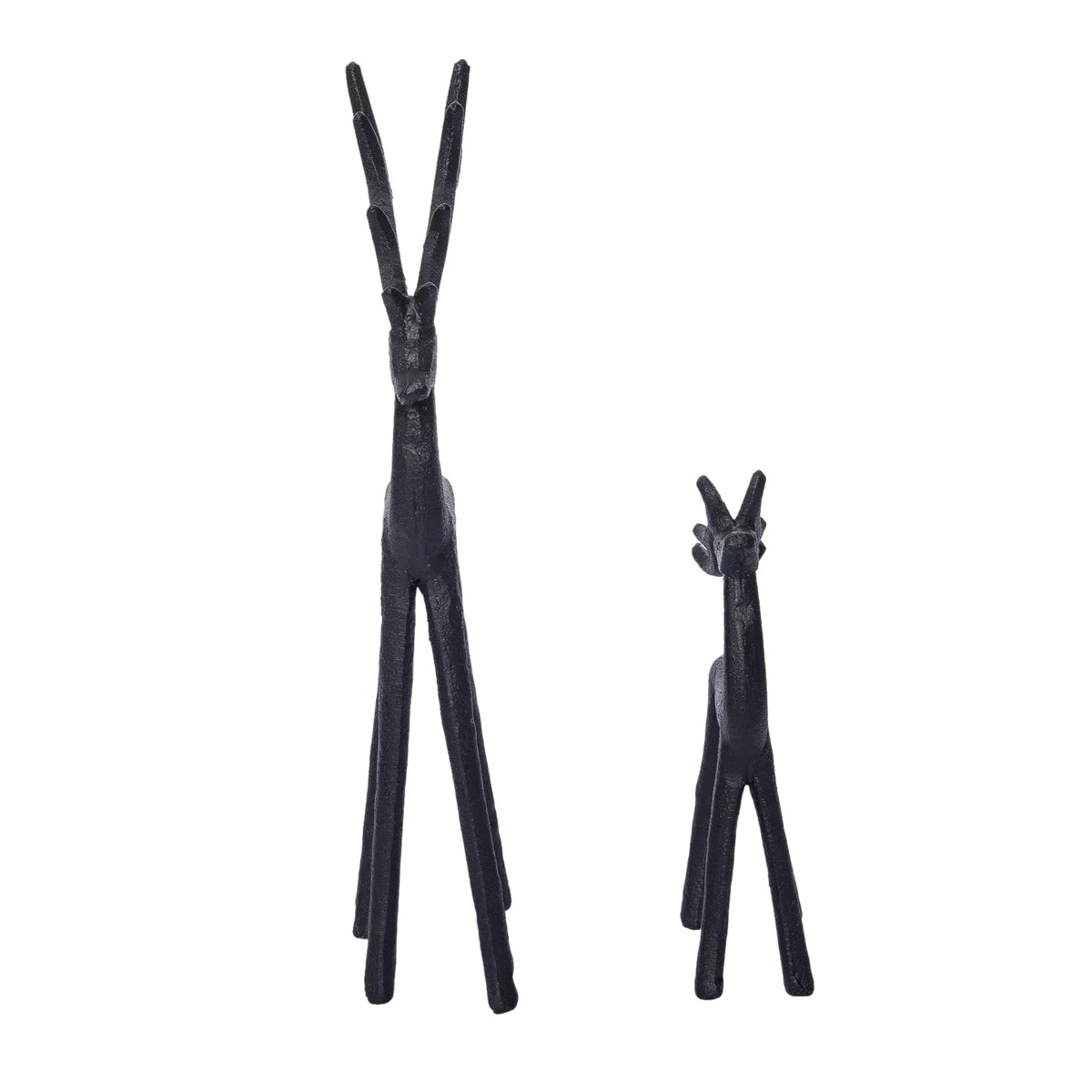 Metal 13.39 in. Black Christmas Reindeers Set of 2 | Wayfair North America