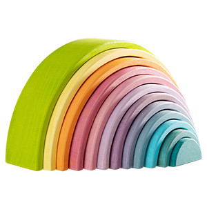 Wooden Rainbow Stacker Set - Rainbow Stacking Toy Set with Rainbow Stacker, Semicircle, Building ... | Amazon (US)