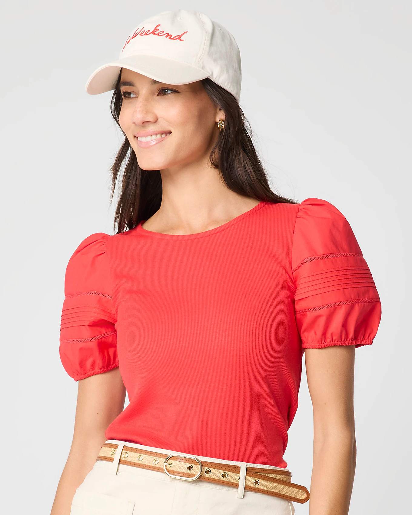 Puff-sleeve mixy top | J.Crew Factory
