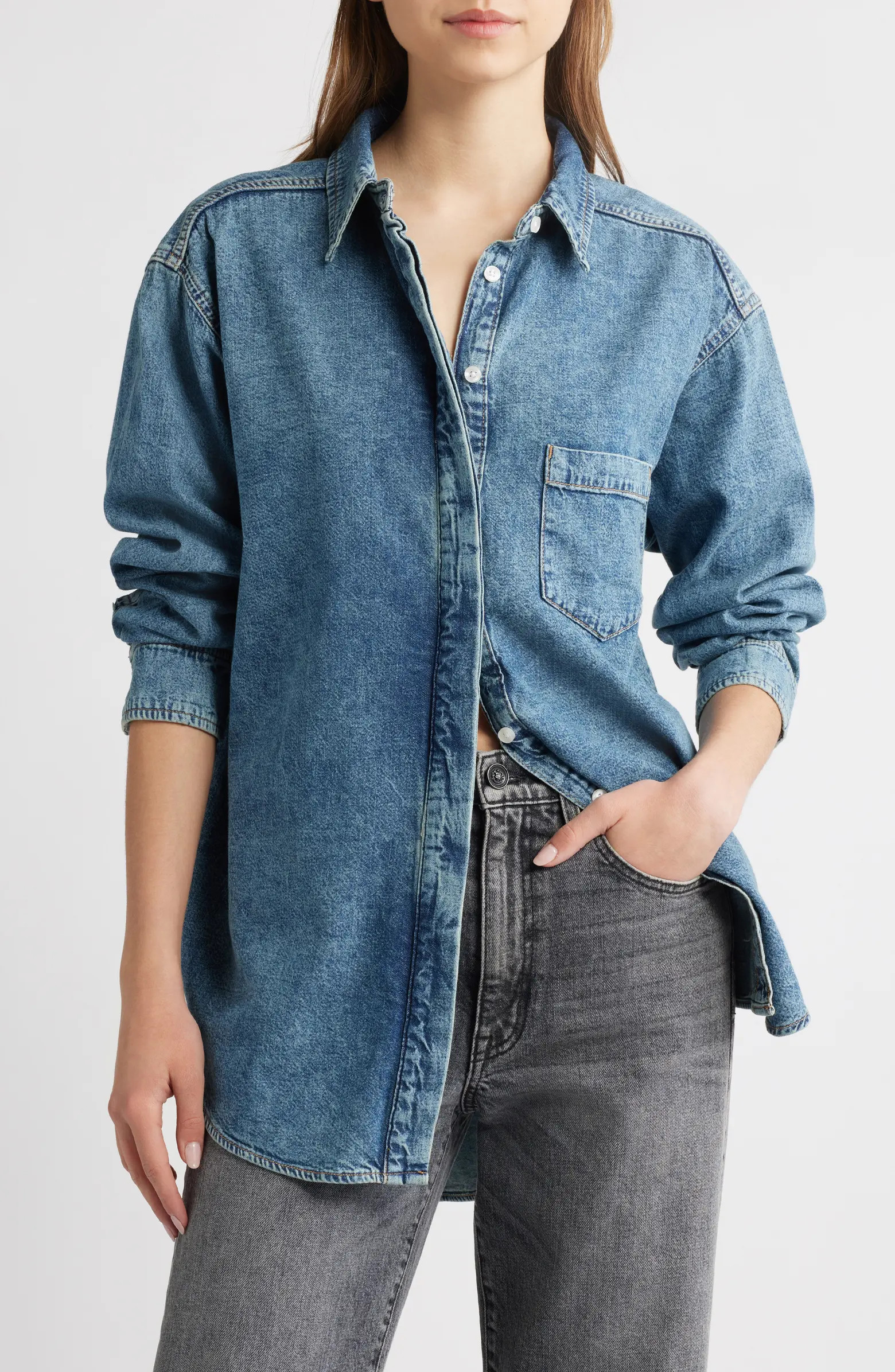 Good American Easy Denim Shirt | Nordstromrack | Nordstrom Rack