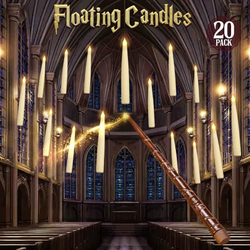 Halloween Decorations - Floating Candles with Wand - 20 Pcs Magic Hanging Flameless Floating LED Candles with Wand Remote - Decor for Indoor Outdoor Home Room Theme Party Birthday Gift | Amazon (US)