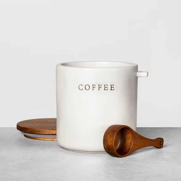 Stoneware Coffee Canister with Wood Lid & Scoop - Hearth & Hand™ with Magnolia | Target