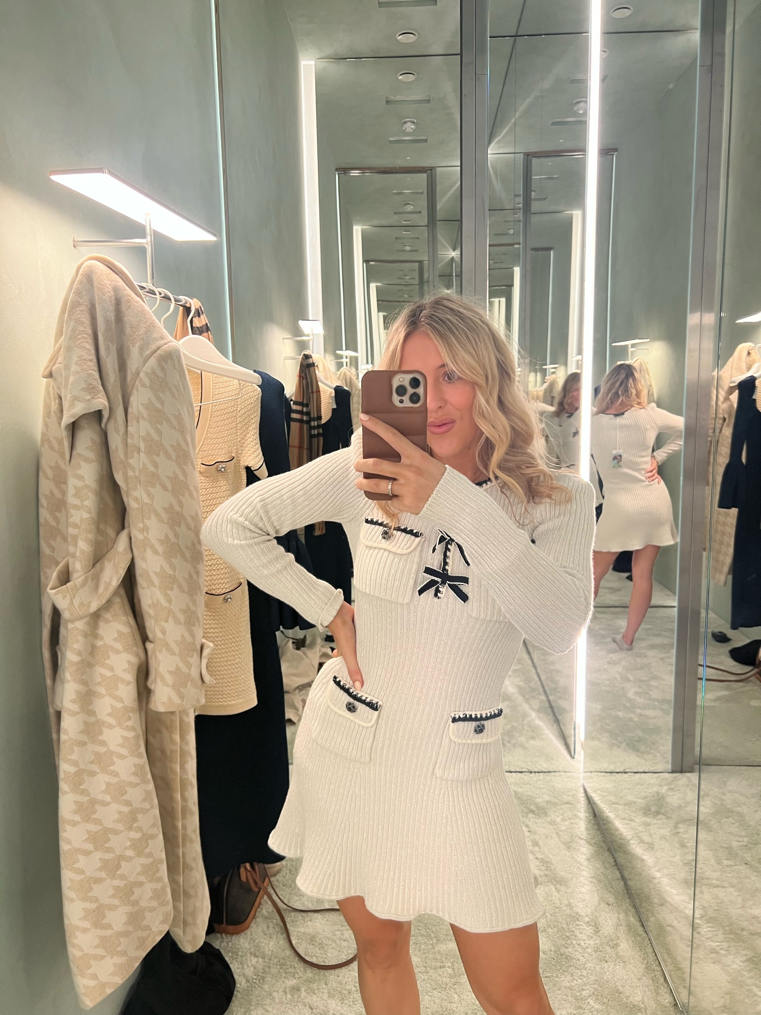 Self portrait dress - self portrait mini dress - Christmas Day dress - Christmas dress - self portrait bow dress - knit dress - mr self portrait dress - Farfetch promo code emshelx - Farfetch discount code - singles day sale - festive dress - knitted dress 

#LTKsalealert #LTKwedding #LTKCyberweek