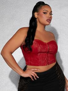 SHEIN SXY Plus PU Leather Tube Top
   SKU: sf2204225494256029      
          (14 Reviews)
      ... | SHEIN